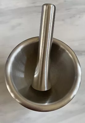 Palm Restaurant Stainless Steel Mortar And Pestle Set Gently Used • $20