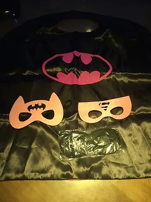 $16.50 • Buy Pre-loved Batgirl Cape Official DC Comics Costume W Super Girl And Batgirl Mask
