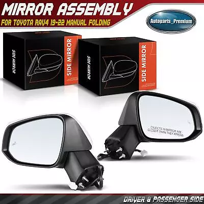 2x Left & Right White Power Heated Mirror For Toyota RAV4 19-22 Manual Folding • $111.99