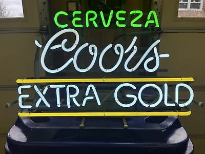 Cervesa Coors Extra Gold 17”x 26” Vintage Neon Sign Beer Rare Design • $210