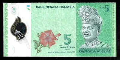 World Paper Money - Malaysia 5 Ringgit ND 2004 Polymer Note @ VF • $4.37