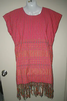 #971 Misses Dress M Alamo Fiesta.com Fushia Pink Tapestry Mexican Woven • $23