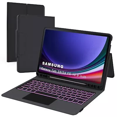 For Samsung Galaxy Tab S9 FE 10.9 /S9 11  Keyboard Case: 7 Colors Backlit • $40