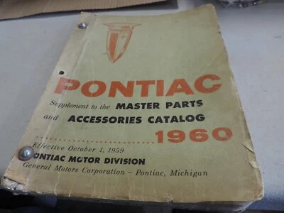 $35 • Buy 1960 Pontiac Supplement 2 Master Parts And Accessories Catalog Revision # 10