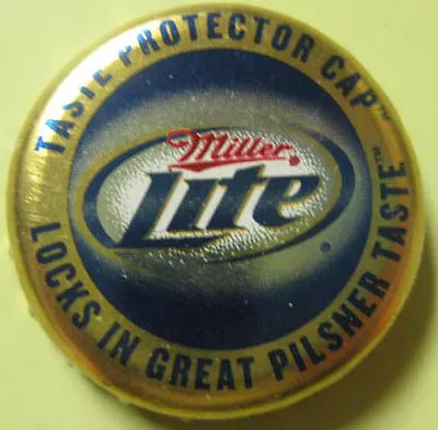 MILLER LITE BEER Crown Bottle Cap Milwaukee WISCONSIN Taste Protected Cap Locks • $2.79