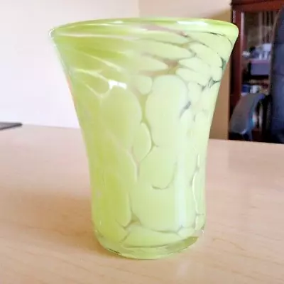 Art Glass Flat Tumbler Light Green Hand Blown Glass • $7.49