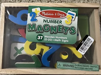 Melissa & Doug 37 MAGNETIC WOODEN NUMBERS + MATH SIGNS (Ages 3+) - New Sealed • $12