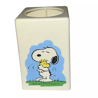 Vintage Peanuts Snoopy & Woodstock Dixie Cup Dispenser 1965 • $12