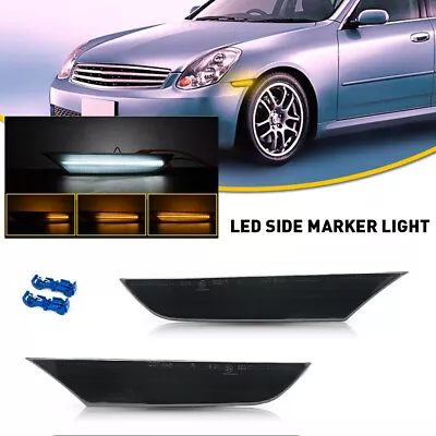 For 03-06 Infiniti G35 Base X Sedan LED Front Bumper Side Marker Light Smoke 2pc • $29.44