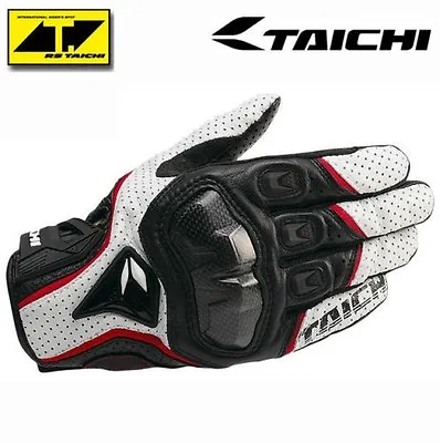 RS Taichi RST390 Mens Perforated Leather Motorcycle Mesh Gloves Black Red White • $20.60