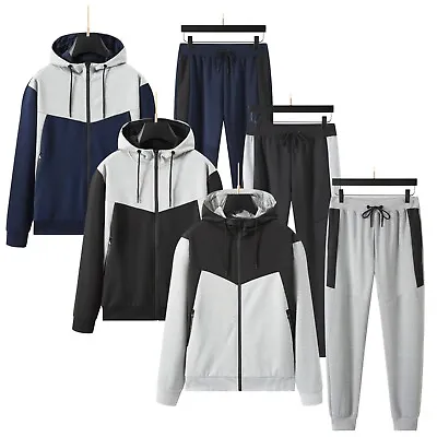 Men's High Fashion Tracksuit Set Zipped Pocket Scuba Designer Sweatshirt Joggers • £19.99