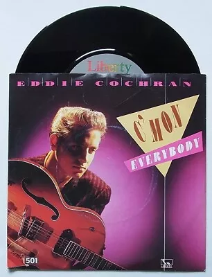 7  Vinyl Single : EDDIE COCHRAN 'C'mon Everybody' + 'Don't Ever Let Me Go' • £0.86