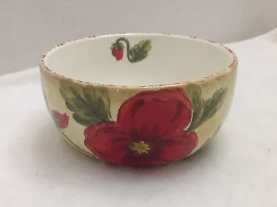 Maxcera Poppies 6” Cereal Soup Bowl Hand Painted NWT • $10