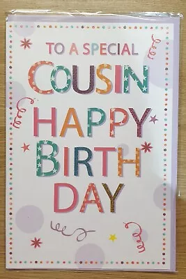 Cousin Birthday Card - Lilac Ladies Female Girls Unisex Male  • £1.80