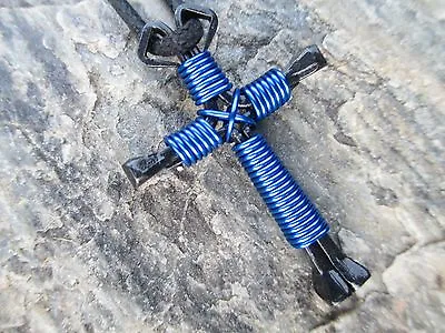 Necklaces Handmade~ Nail Cross Western ~unique  (black Nails) Lots Of Colors! • $12.99