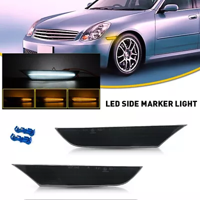 Smoked LED Bumper Side Lights Marker For 2003-2006 Infiniti Base G35 X Sedan 4DR • $30.99
