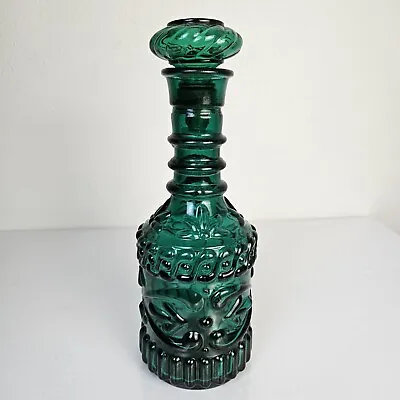 Vintage Jim Beam Kentucky Derby 230 Glass Decanter Emerald Green Barware • $47.84