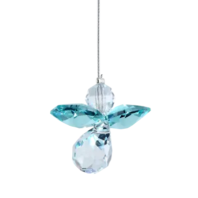 £7.99 • Buy Blue Zircon December Birthday Crystal Guardian Angel Hanging Charm Birthstone