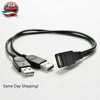 $2.26 • Buy USB 2.0 Female To 2 Dual USB Male Power Adapter Y Splitter Cable Cord Connector