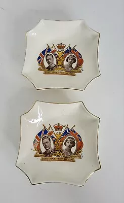 1937 King George VI & Queen Elizabeth Coronation Trinket Dish X 2 • £7.99