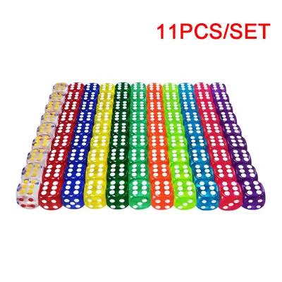 11PC/Lot 16mm Filleted Corner Dice Set Colorful Transparent Acrylic 6 Sided D.go • $2.76