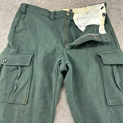 VINTAGE Codet Pants Mens 38x32 Green Cargo Wool Blend Hunting Outdoors Winter • $49.95