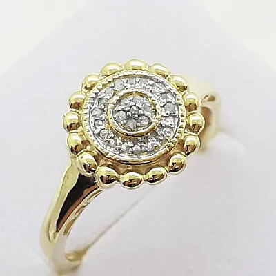 1.00 Ct Round Diamond 14K Yellow Gold Finish Cluster Engagement Ring Vintage • $145