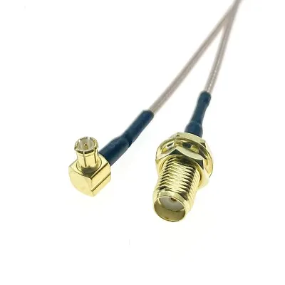 MCX Male Plug Right Angle To SMA Jack Female Bulkhead RG178 Coax Connector Cable • $2.99