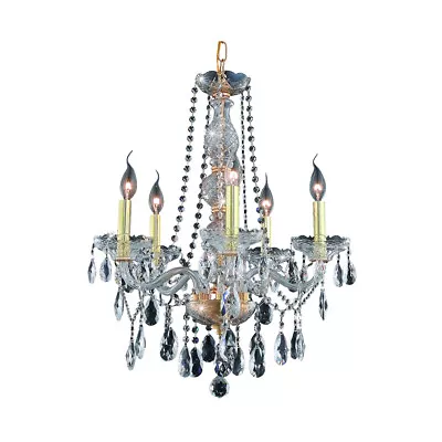 Crystal With Gold Chandelier Elegant Ceiling Venetian Lighting 6 Light Fixture • $500.55