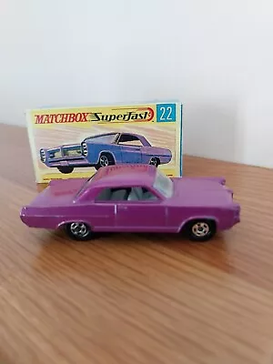Original Matchbox Superfast No 22 1970 Pontiac Gp Sports Coupe Light Purple • £65