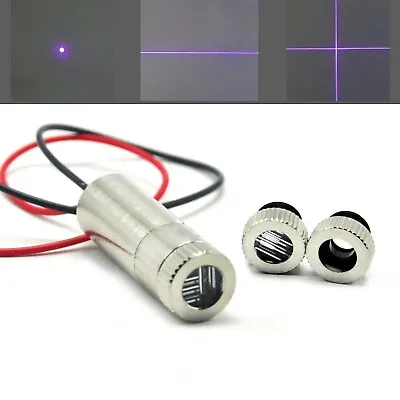 Focusable 405nm 10mW Violet/Blue Dot Line Cross Laser Diode Module 3V-5V 12x35mm • £8.39