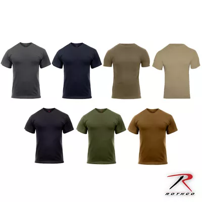 Rothco Solid Color Polyester Plain Army Military Outdoor Short Sleeve T-Shirt • $13.99