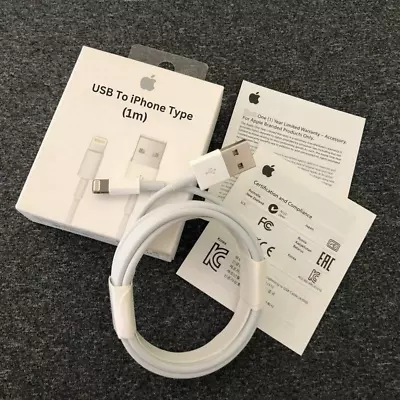 1M 2M Genuine IPhone Long Charger Fast Cable USB Lead For 8 X XS XR 11 12 13 14 • £1.99