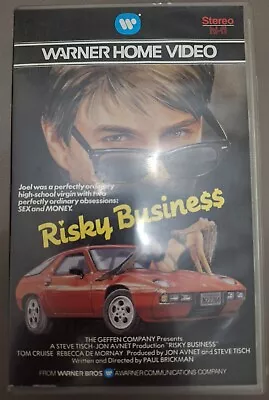 Risky Buisness Warner Big Box Ex Rental VHS Pre/Post Cert Tom Cruise 80s Comedy • £10