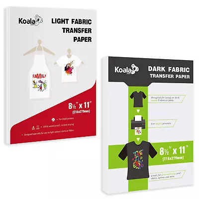 Lot Koala Iron On Heat Transfer Paper Dark / Light Printable Heat Transfer Vinyl • $9.99