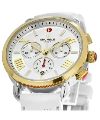 Michele Sport Sail Silver Dial Silicone Strap Women's Watch MWW01P000017 • $450