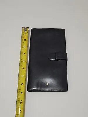 Vtg Montblanc Long Black Leather Bifold Travel Organizer Business Card Wallet • $319.96