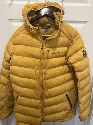 Eddie Bauer Mountain Ops Down Yellow EB800 Down Tall Large Warm Puffy • $45.25