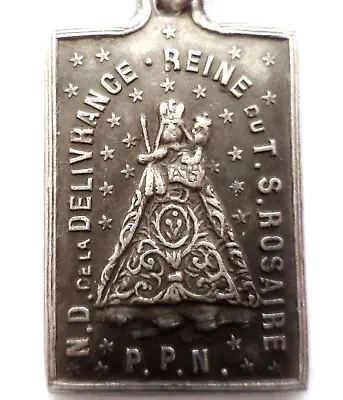 Miraculous Virgin Mary - Queen Of Sacred Rosary - Antique Medal Pendant • $4.99