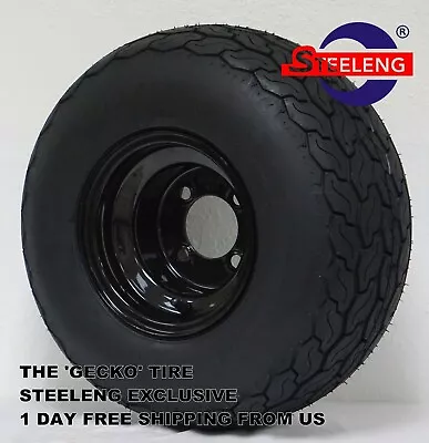 GOLF CART 8  BLACK STEEL WHEELS And 18x8.5-8 TURF/STREET GECKO TIRES (set Of 4)  • $199