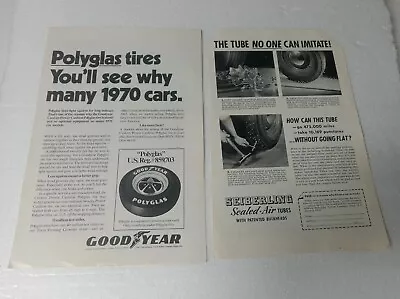 2 X Tire Print Advertisements Goodyear Polyglas & Seiberling Sealed Air Tubes • $30.80