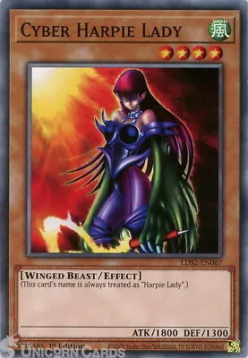 LDS2-EN067 Cyber Harpie Lady Common 1st Edition Mint YuGiOh Card • £0.99