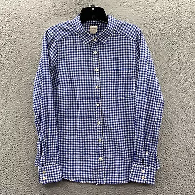 J Crew Shirt Womens Medium Button Up Blouse Top Plaid Long Sleeve Perfect • $12.95