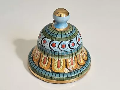 Vintage Italian Majolica Hand Painted Ceramic Bell Zecchino Oro Made In Capri • $35