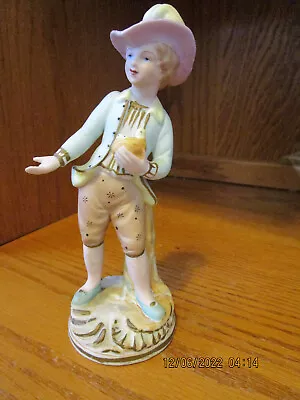 Maruri Bisque Porcelain Boy Figurine Holding Nest Of  Birds Japan 6 1/2  Tall • $9.99