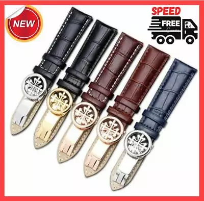 Watch Band Replacement Leather For Patek Watches Wrist Strap Deployment Buckle • $28.99