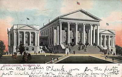 State Capitol Richmond Virginia Early Postcard Used In 1906 • $12