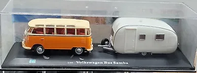 Cararama 2 Piece Set VW Volkswagen Samba Camper Bus And Caravan - 1:43 • $28.99