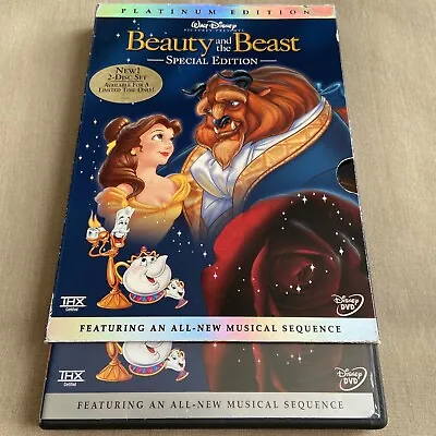 Disney: Beauty & The Beast (DVD 1991 2-Disc Platinum Guide & Slipcover) Animated • $5.99
