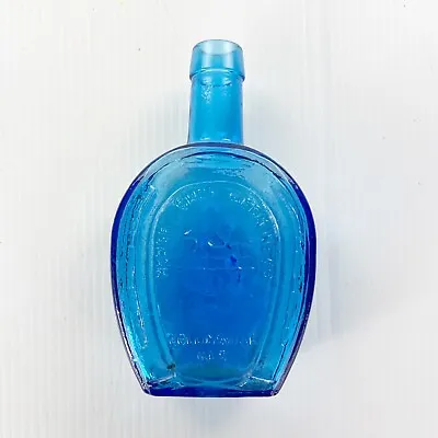 Vintage Wheaton Blue Horse Shoe Bitters Collectible Glass Bottle 7.5 Inches • $9.99